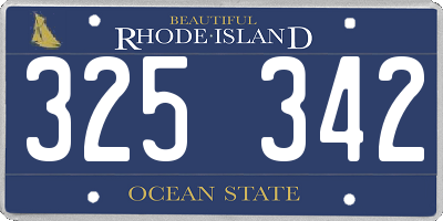 RI license plate 325342