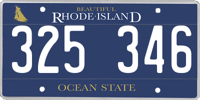 RI license plate 325346