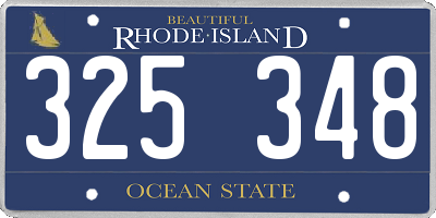 RI license plate 325348