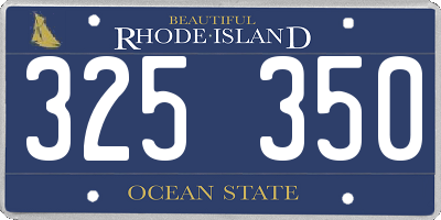 RI license plate 325350