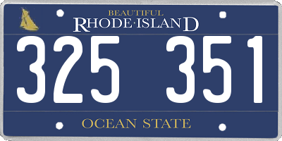 RI license plate 325351