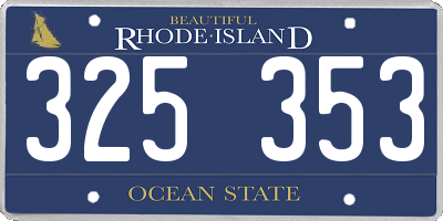 RI license plate 325353