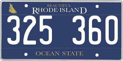 RI license plate 325360