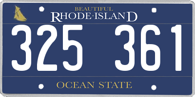 RI license plate 325361