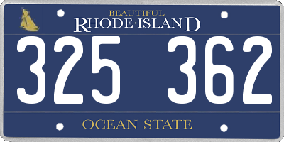 RI license plate 325362