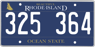 RI license plate 325364