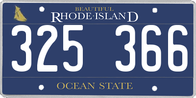 RI license plate 325366