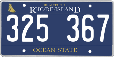 RI license plate 325367