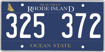 RI license plate 325372