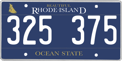 RI license plate 325375
