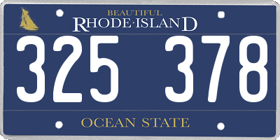 RI license plate 325378