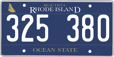 RI license plate 325380