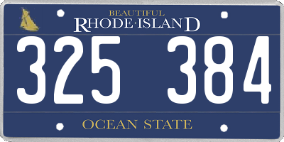 RI license plate 325384