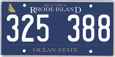 RI license plate 325388