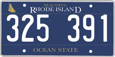 RI license plate 325391