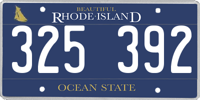 RI license plate 325392