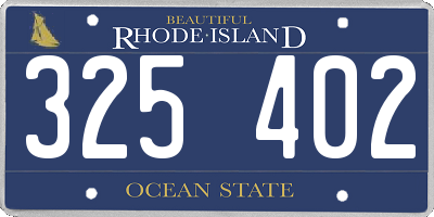 RI license plate 325402