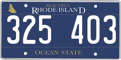 RI license plate 325403