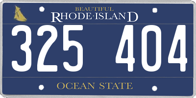 RI license plate 325404