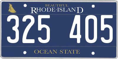 RI license plate 325405