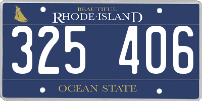 RI license plate 325406