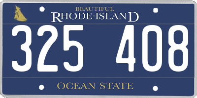 RI license plate 325408