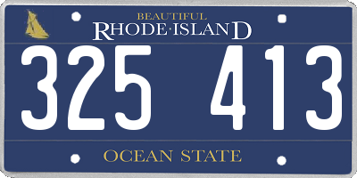 RI license plate 325413