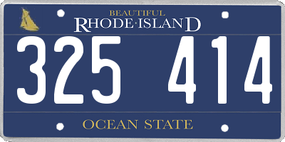RI license plate 325414