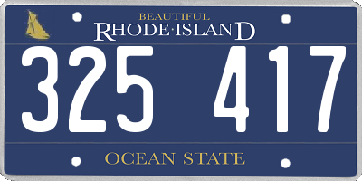 RI license plate 325417