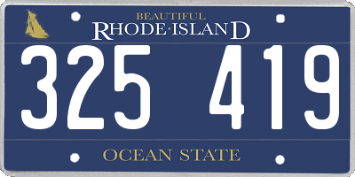 RI license plate 325419