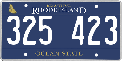 RI license plate 325423