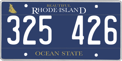 RI license plate 325426