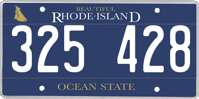 RI license plate 325428
