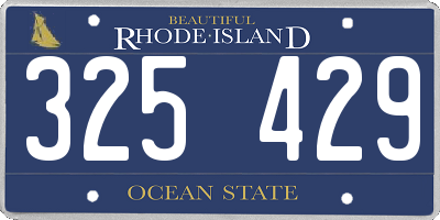 RI license plate 325429