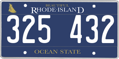 RI license plate 325432