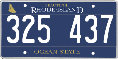 RI license plate 325437