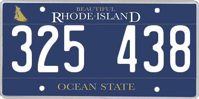 RI license plate 325438