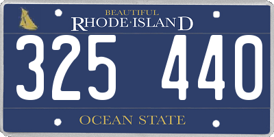 RI license plate 325440