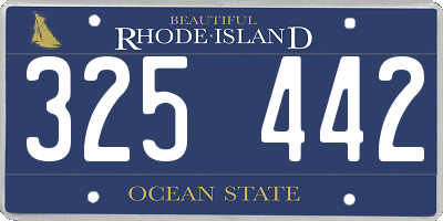RI license plate 325442