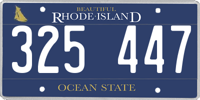 RI license plate 325447