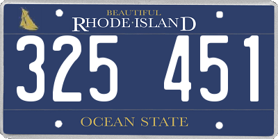 RI license plate 325451