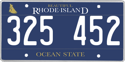 RI license plate 325452
