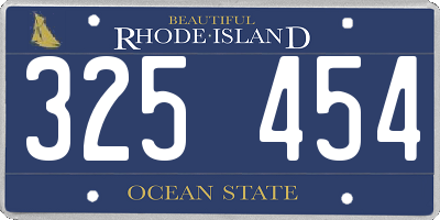 RI license plate 325454