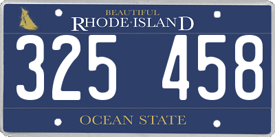 RI license plate 325458