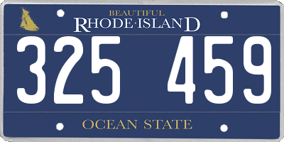RI license plate 325459