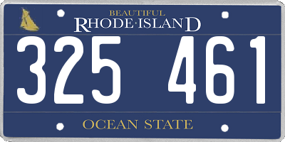 RI license plate 325461