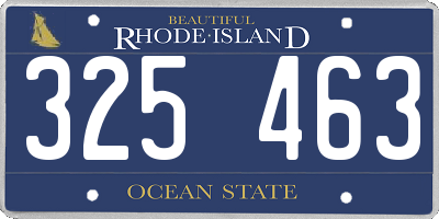 RI license plate 325463