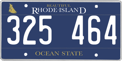 RI license plate 325464