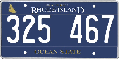 RI license plate 325467