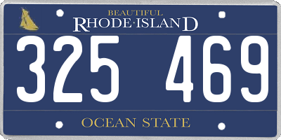 RI license plate 325469